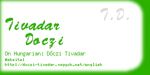 tivadar doczi business card