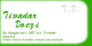 tivadar doczi business card